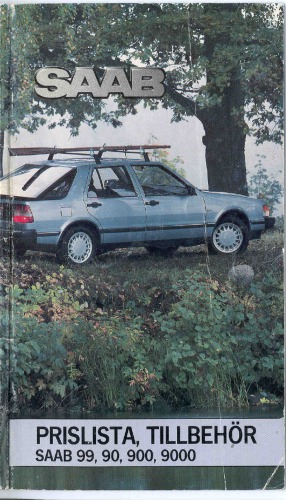 Prislista, tillbehör - Saab 99, 90, 900, 9000