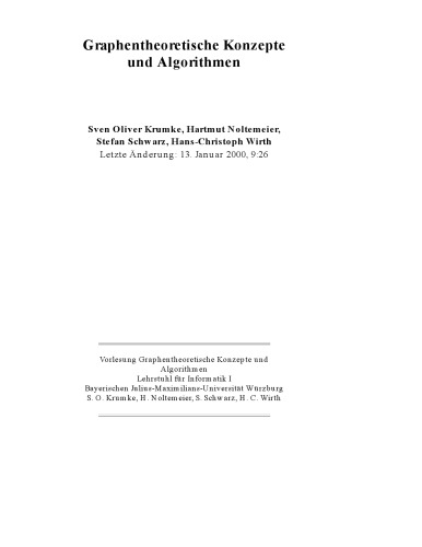 Graphentheoretische Konzepte und Algorithmen [Lecture notes]