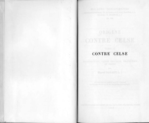 Origène : Contre Celse, Livres III et IV, tome 2