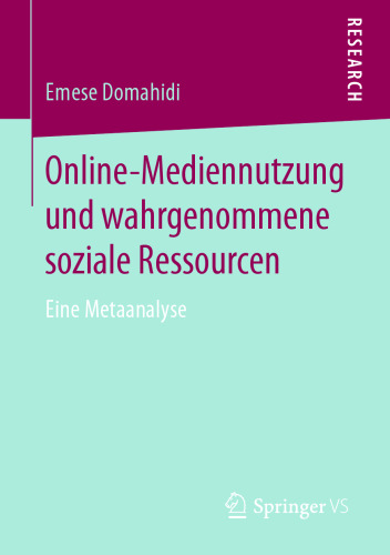 Online-Mediennutzung und wahrgenommene soziale Ressourcen : Eine Metaanalyse