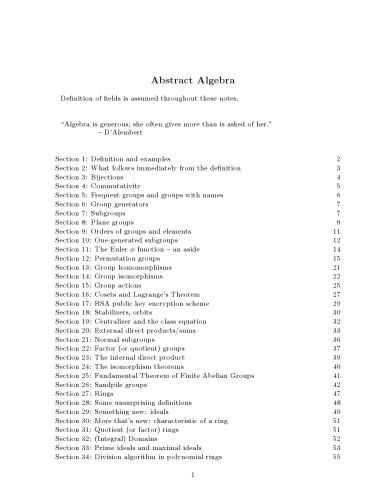 Abstract Algebra [Lecture notes]