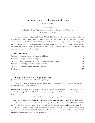 Integral closures of ideals and rings [Lecture notes]