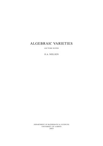 Algebraic varieties [Lecture notes]