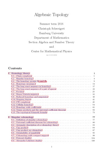 Algebraic Topology [Lecture notes]