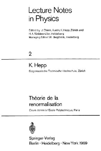 Theorie de la renormalisation