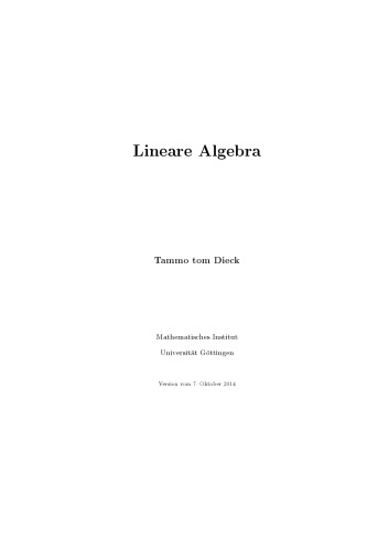 Lineare Algebra [Lecture notes]