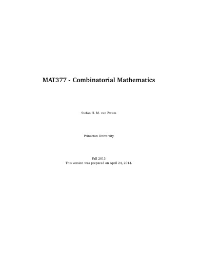 Combinatorial Mathematics [Lecture notes]