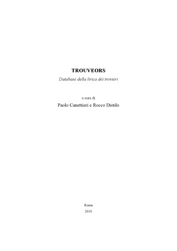 Trouveors : Database della lirica dei trovieri
