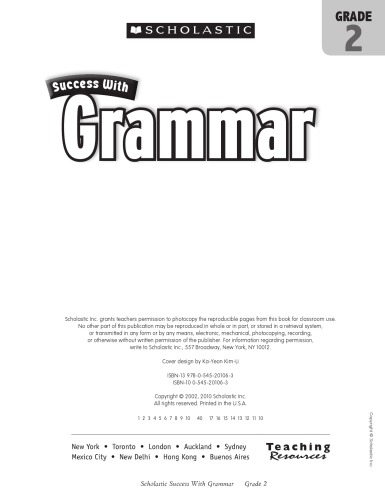 Scholastic Success with Grammar Grade 2