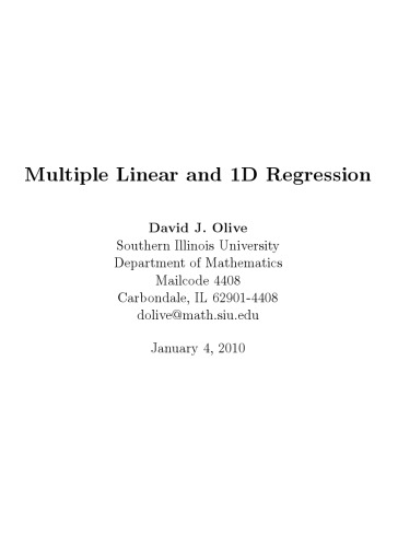 Multiple Linear and 1D Regression