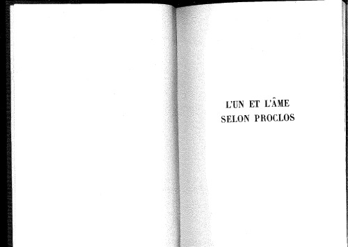 L’un et l’âme selon Proclos