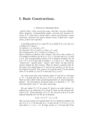 Topics on Partially Ordered Sets [Lecture notes]