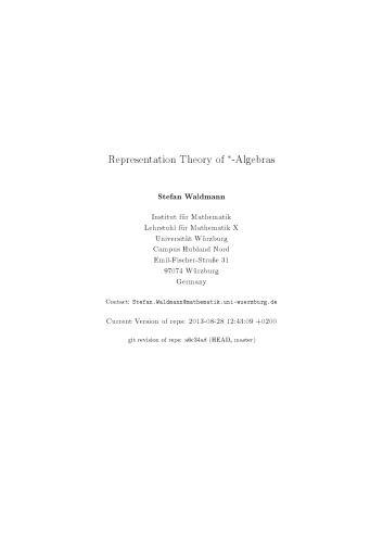 Representation Theory of *-Algebras [Lecture notes]