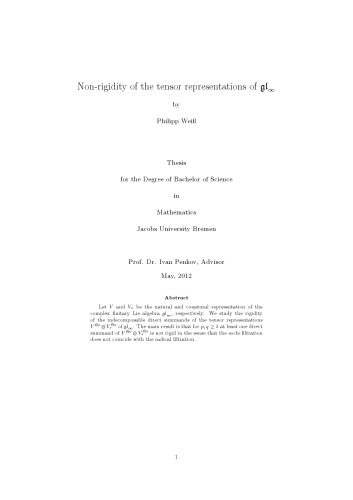 Non-rigidity of the tensor representations of glinfinity [thesis]