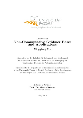 Non-Commutative Gröbner Bases and Applications [PhD thesis]