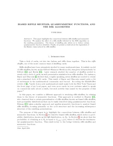 Biased riffle shuffles, quasisymmetric functions, and the RSK algorithm [expository notes]