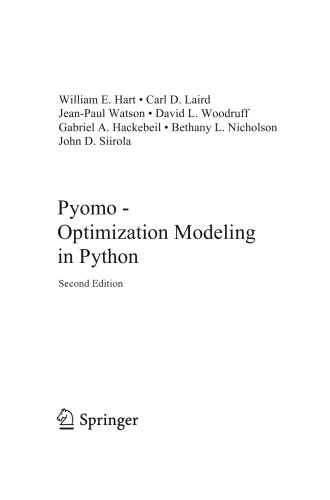 Pyomo - Optimization Modeling in Python