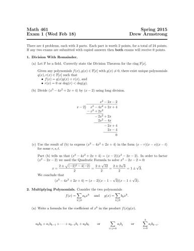 Survey of Modern Algebra: Math 461 [Lecture notes]