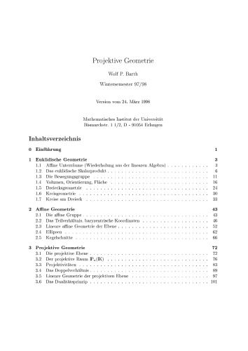 Projektive Geometrie [Lecture notes]