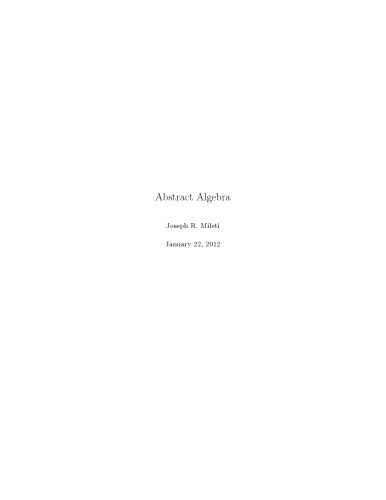 Abstract Algebra [Lecture notes]