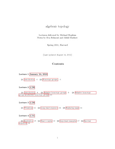 Algebraic topology [Lecture notes]