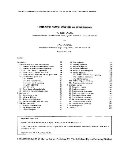 Light-cone gauge analysis of superstrings