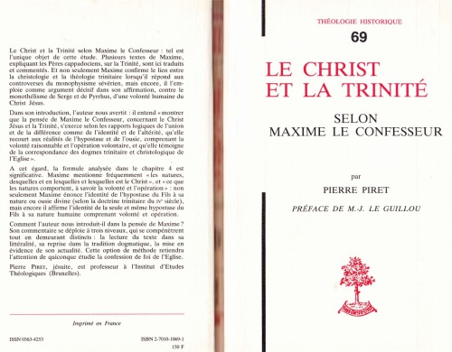 LE CHRIST ET LA TRINITÉ SELON MAXIME LE CONFESSEUR