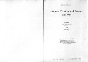 Deutsche Verbande und Truppen 1918-1939. Altes Heer, Freiwilligenverbnde, Reichswehr, Heer, Luftwaffe, Landespolizei