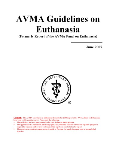 AVMA guidelines on euthanasia