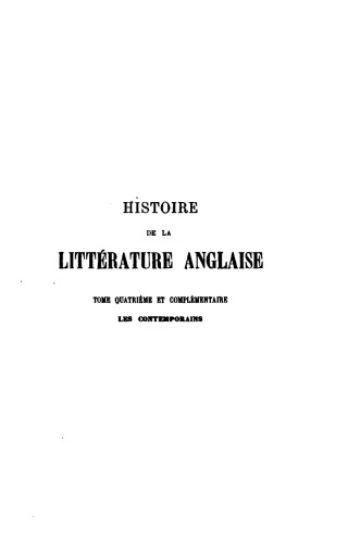 Histoire de la littérature anglaise