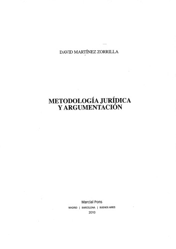 Metodología jurídica y argumentación