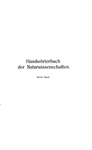 Handwörterbuch der Naturwissenschaften