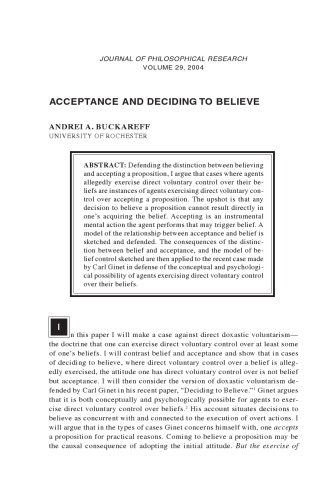 Acceptance and Deciding to Believe [article]