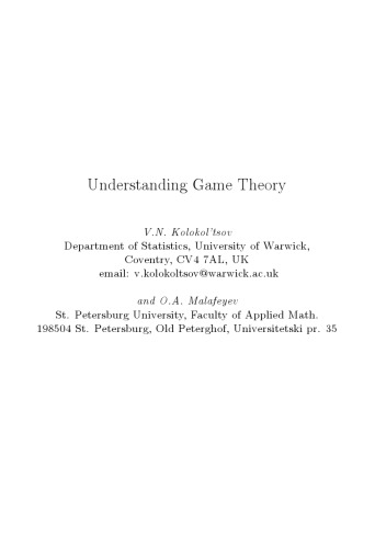 Understanding Game Theory DRAFT