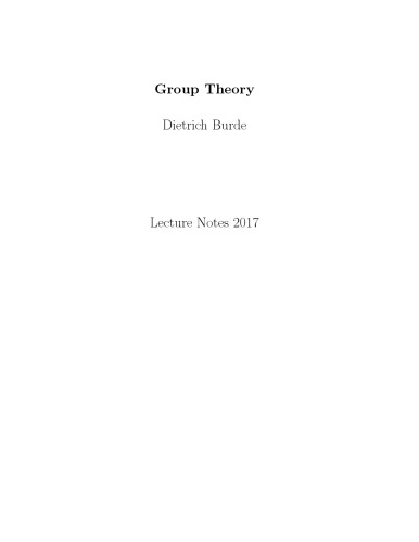 Group Theory [Lecture notes]