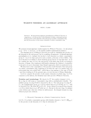 A Very Elementary Proof of the Generalized Wilson Theorem [expository notes]