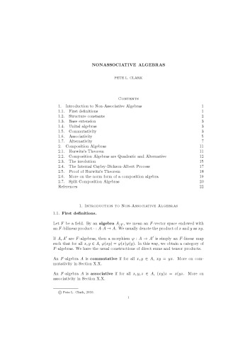 Introduction to Nonassociative Algebras [Lecture notes]