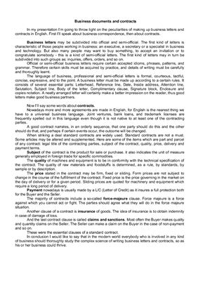 Business documents and contracts