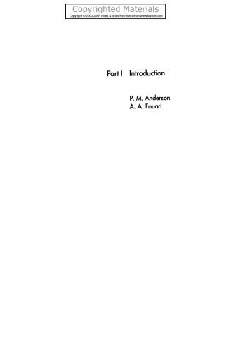 Power System Control and Stability