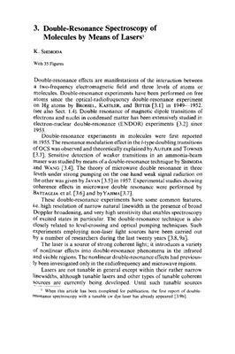 Double-resonance spectroscopy of molecules by means of lasers