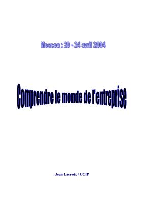Comprendre le monde de l'entreprise