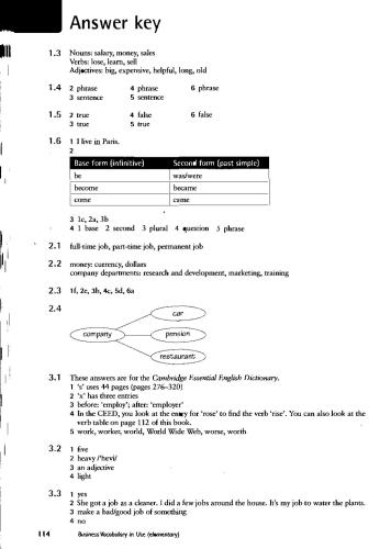 Business Vocabulary in Use (Elementary) Answer Key