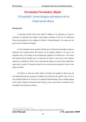 El español como lengua extranjera en la Federación Rusa