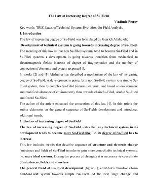 The Law of Increasing Degree of Su-Field