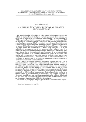 Apuntes léxico-semánticos al español nicaragüense