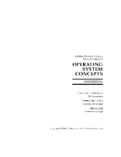 Instructor's Manual for Operating System Concepts