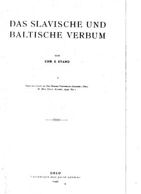 Das slavische und baltische Verbum