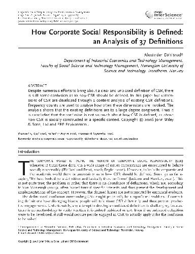 How CSR is Defined-37 Definitions