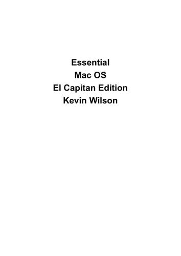 Essential Mac OS: El Capitan Edition