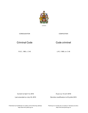 Criminal code of Canada (Уголовный кодекс Канады)